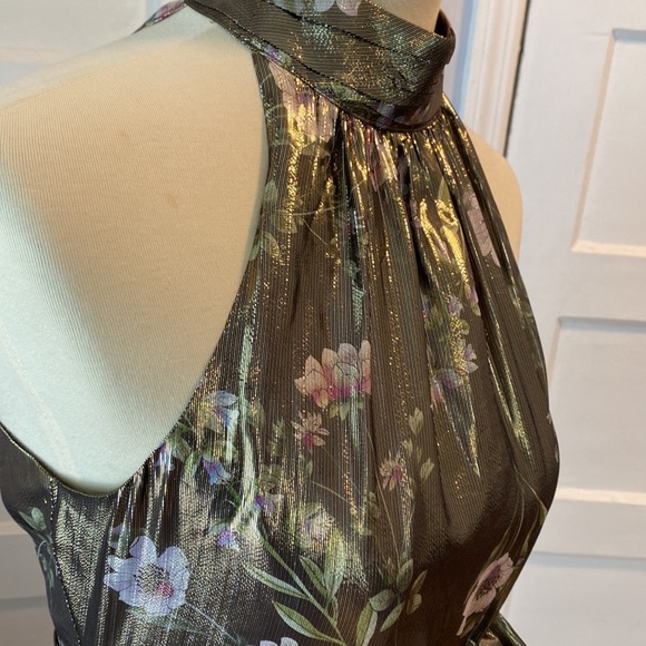 ML Monique Lhuillier Silk Blend Metallic Dress, Size 4 - Picture 13 of 17